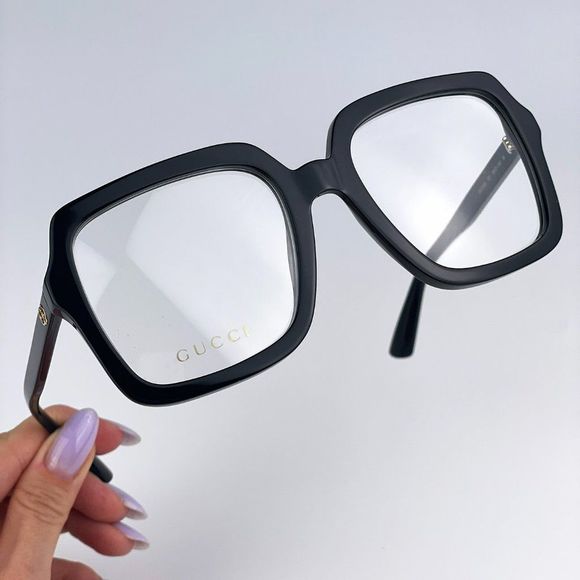 Gucci GG1318O 001 BRAND NEW Eyeglasses Black Square Women